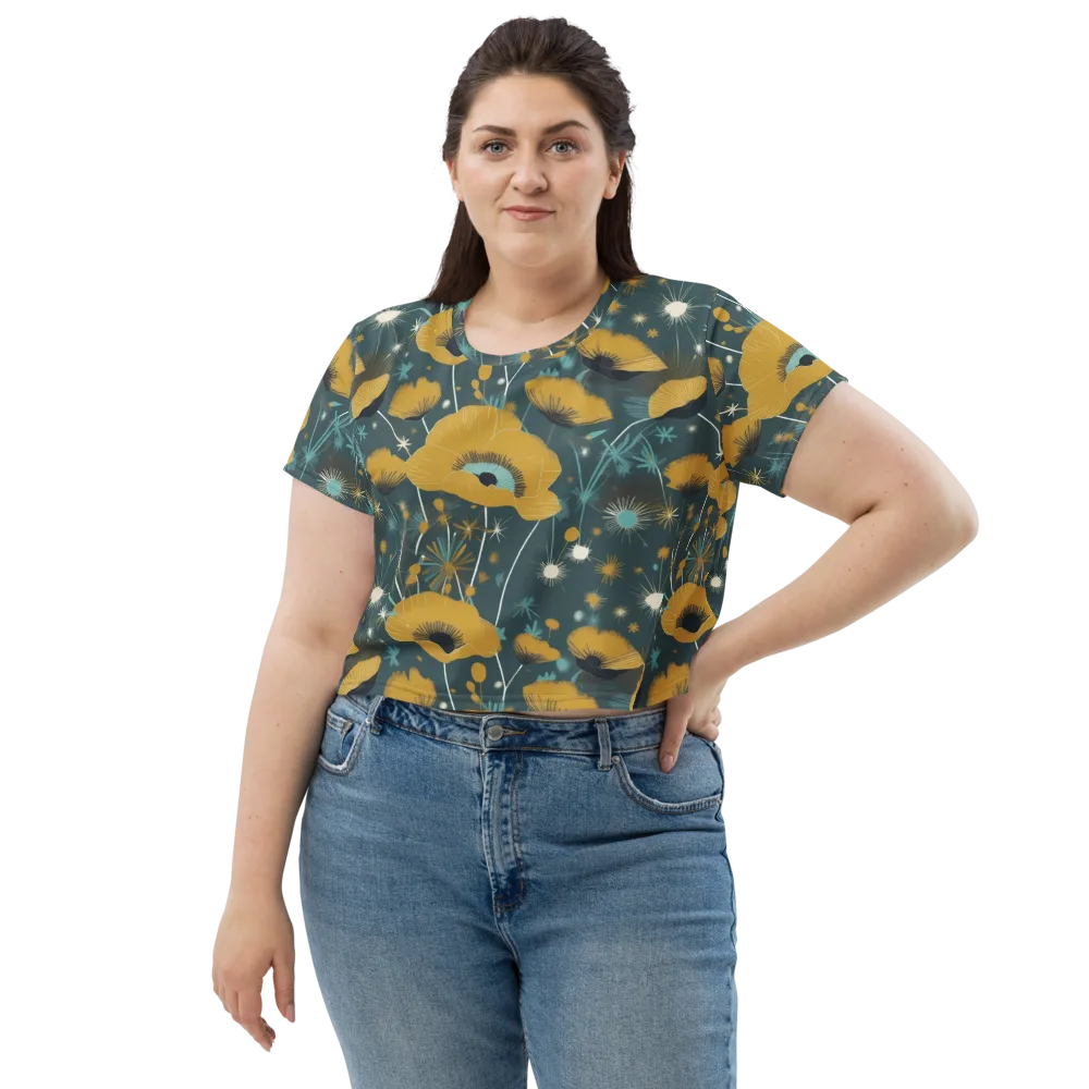 Marigold Nocturne on Crop Tee — Front