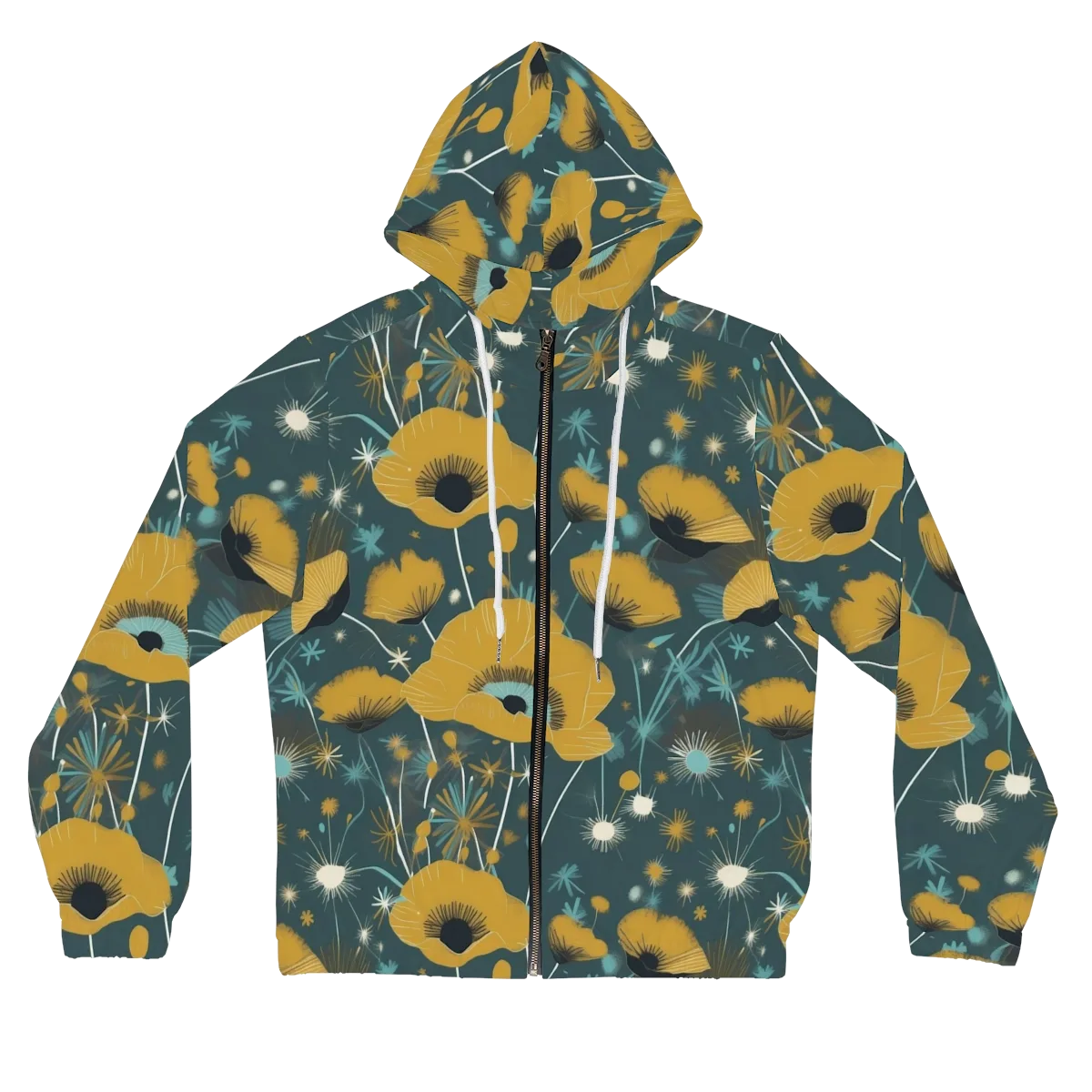 Marigold Nocturne on Women's Full-Zip Hoodie — Front