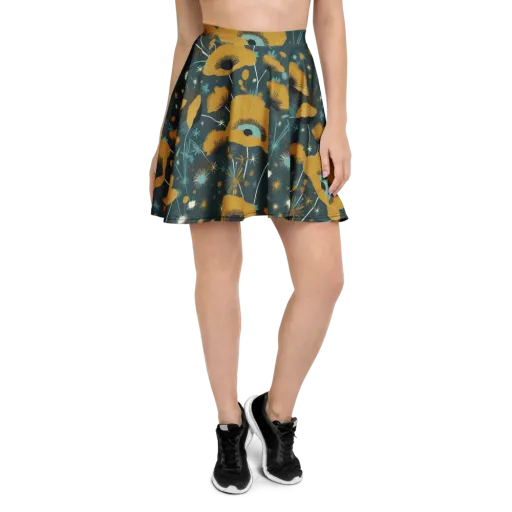 Marigold Nocturne on a Skater Skirt