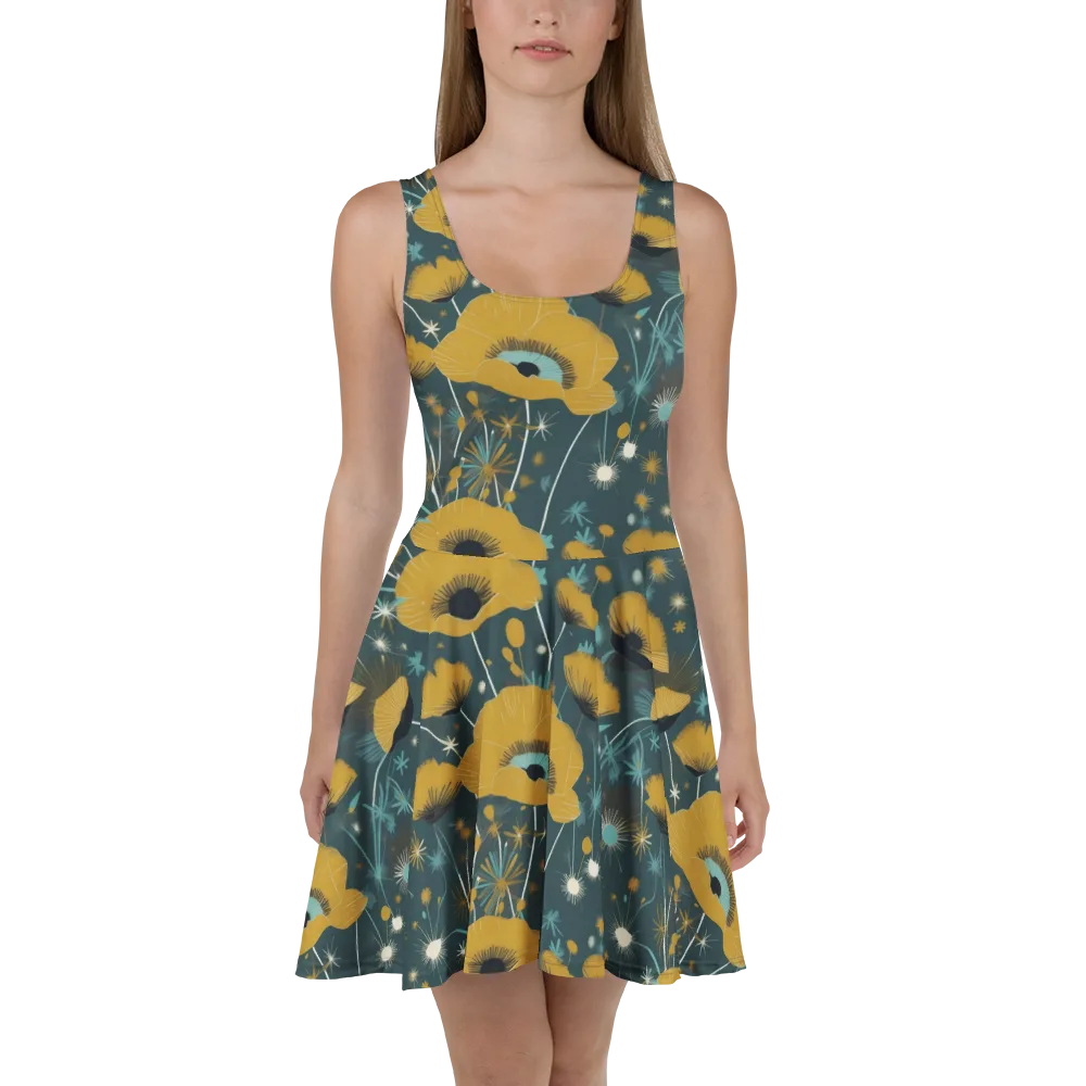 Marigold Nocturne on Skater Dress — Front