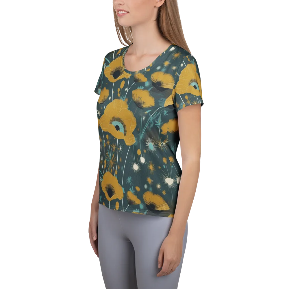 Marigold Nocturne on Women's Athletic T-Shirt — Left