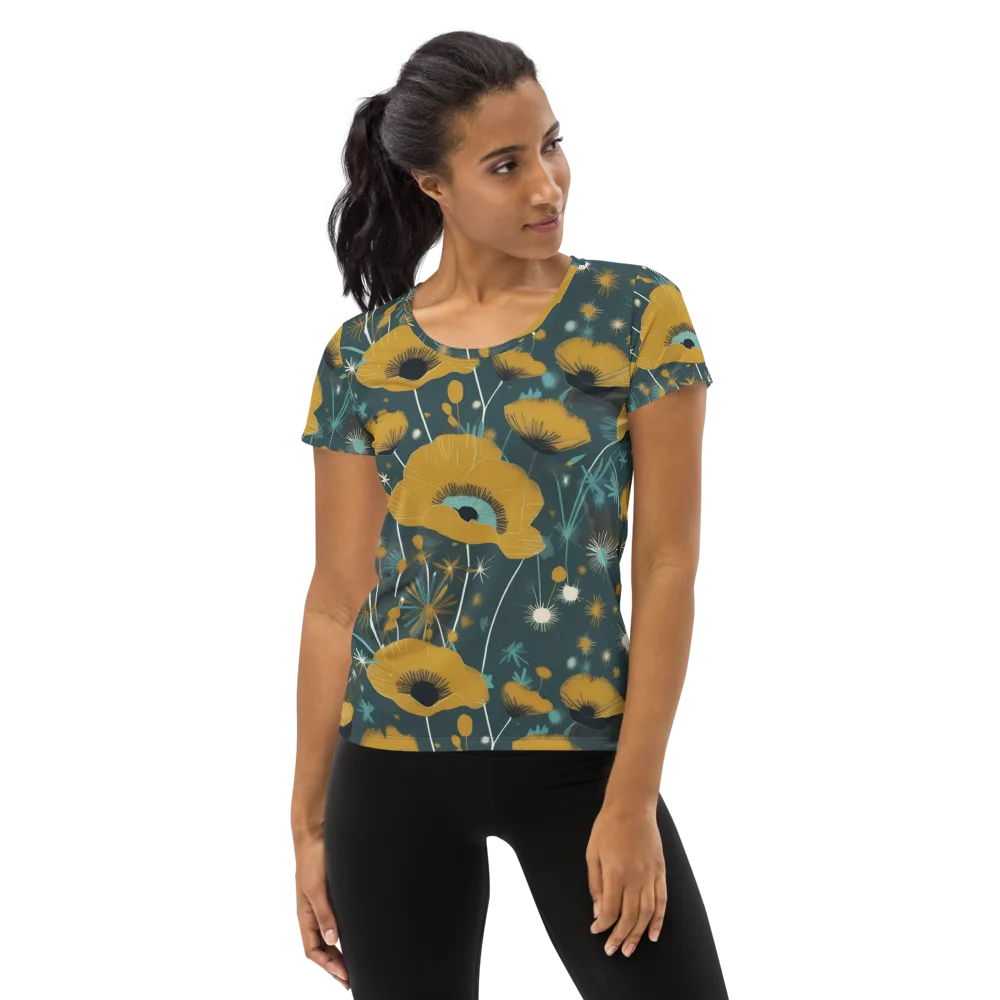 Marigold Nocturne on Women's Athletic T-Shirt — Front