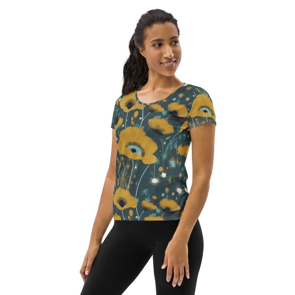 Marigold Nocturne on Women's Athletic T-Shirt — Left