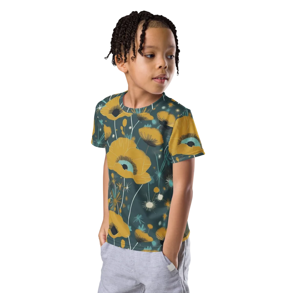 Marigold Nocturne on Kids Crew Neck T-Shirt — Left Front
