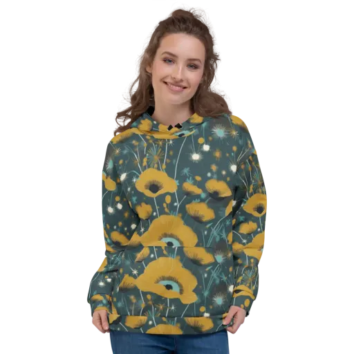 Marigold Nocturne on a Hoodie