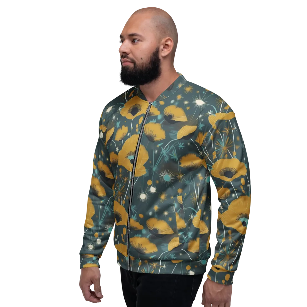 Marigold Nocturne on Bomber Jacket — Left