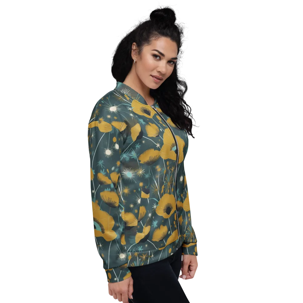 Marigold Nocturne on Bomber Jacket — Right