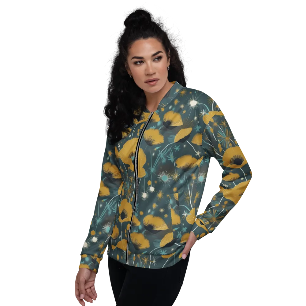 Marigold Nocturne on Bomber Jacket — Left