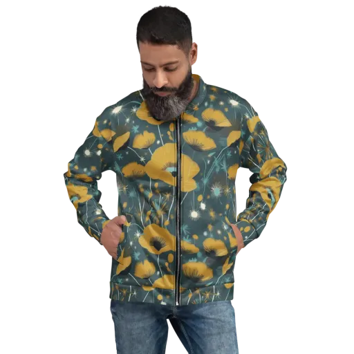 Marigold Nocturne on a Bomber Jacket