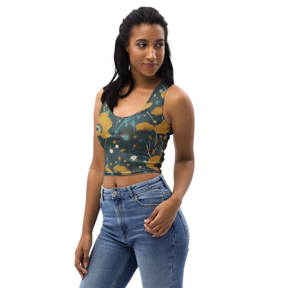 Marigold Nocturne on Crop Top — Left Front