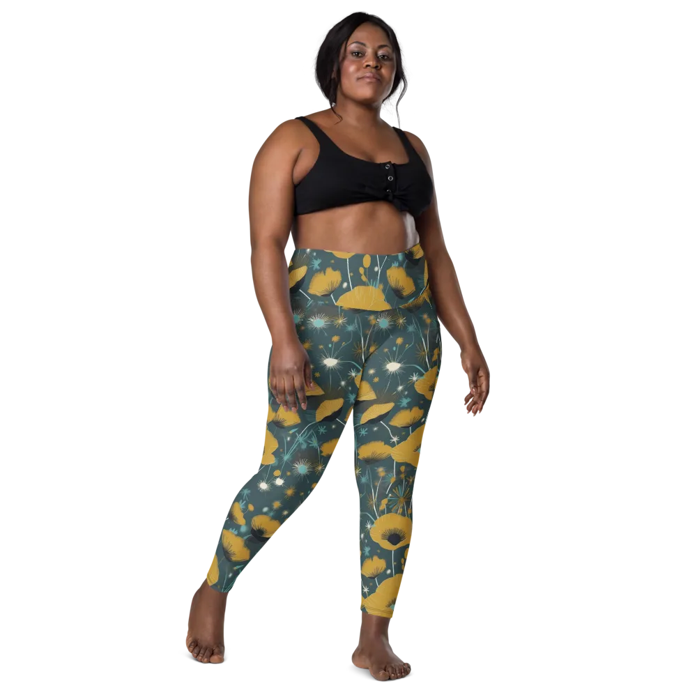 Marigold Nocturne on Leggings with Pockets — Front