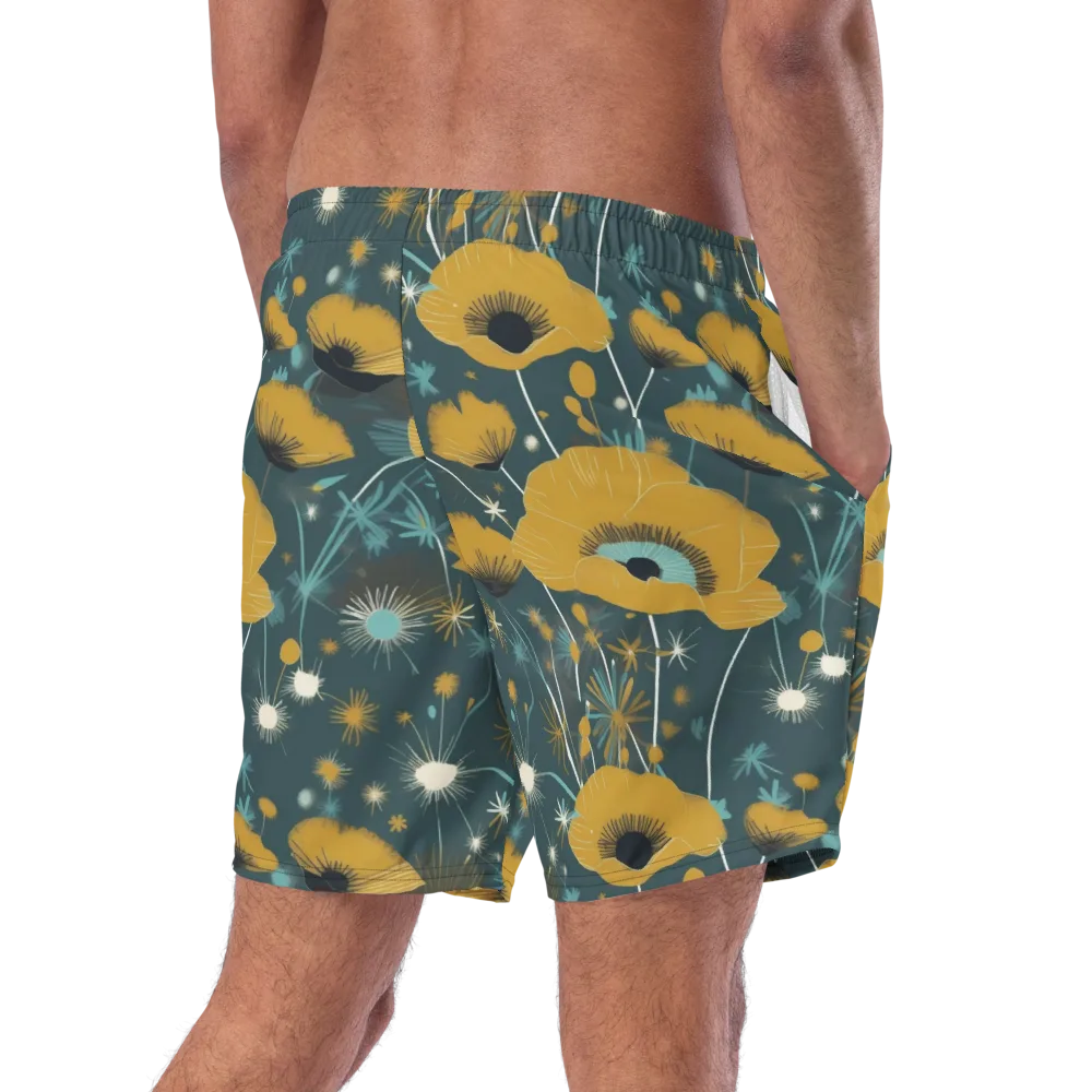 Marigold Nocturne on Swim Trunks — Right Back