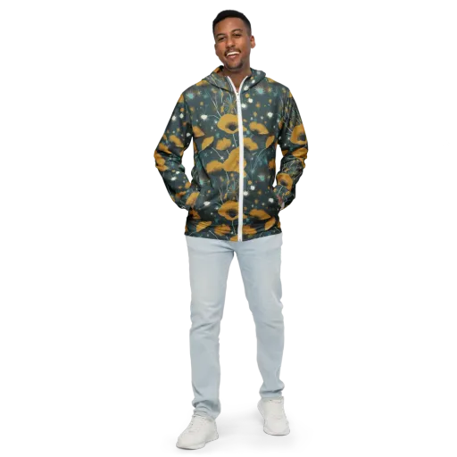 Marigold Nocturne on a Men's Windbreaker