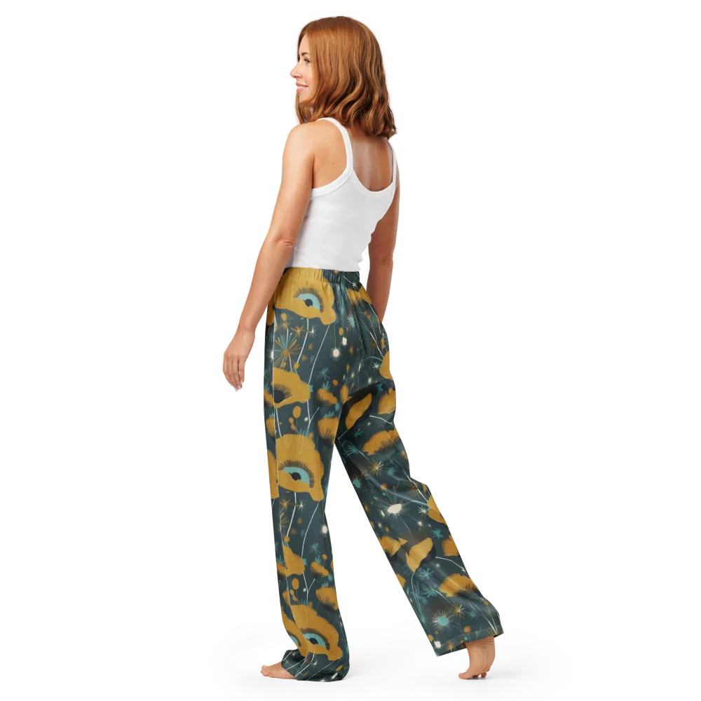 Marigold Nocturne on Women's Pajama Pants — Back
