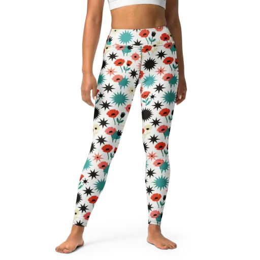 Poppy Starburst on a Yoga Leggings