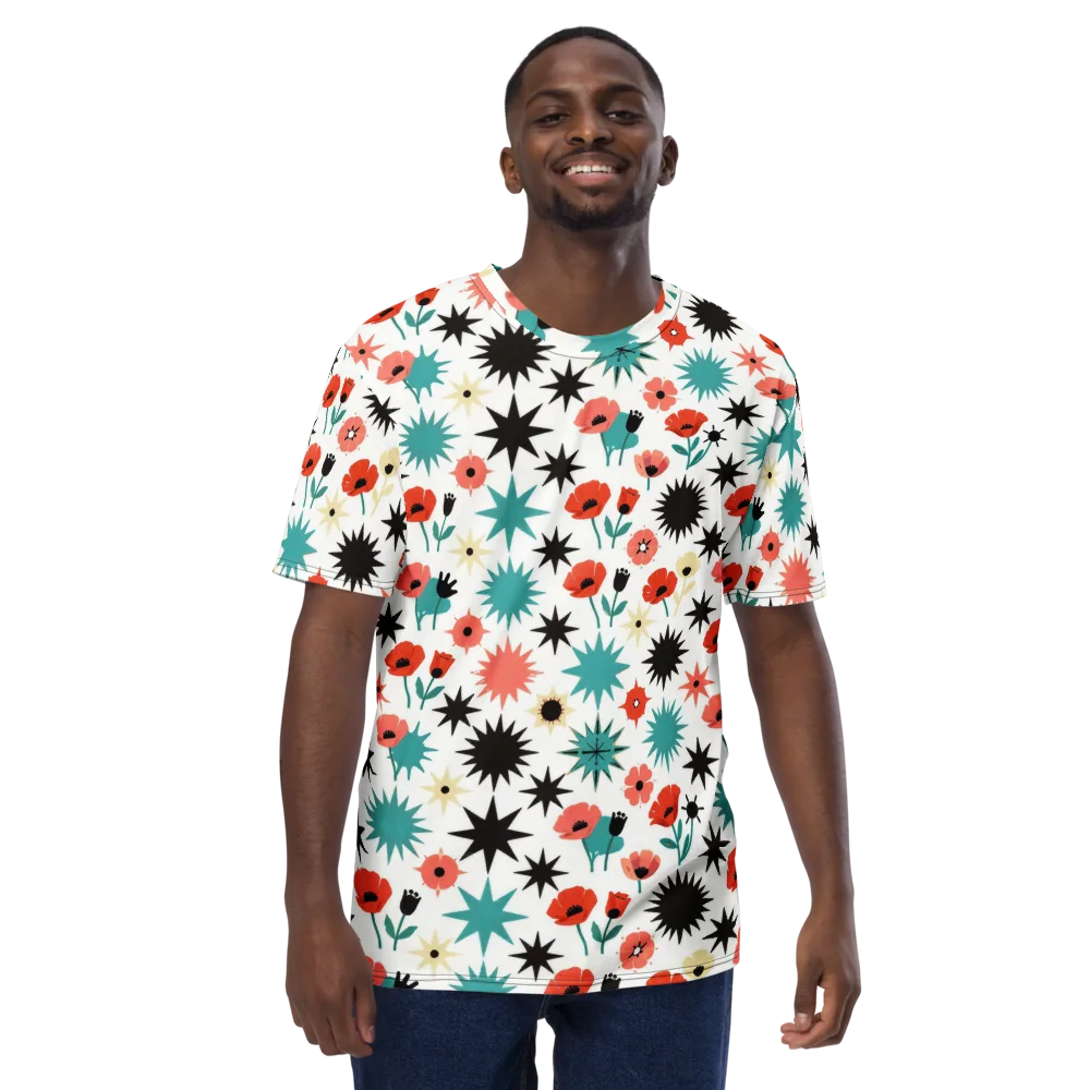 Poppy Starburst on Men's Crew Neck T-Shirt — Front