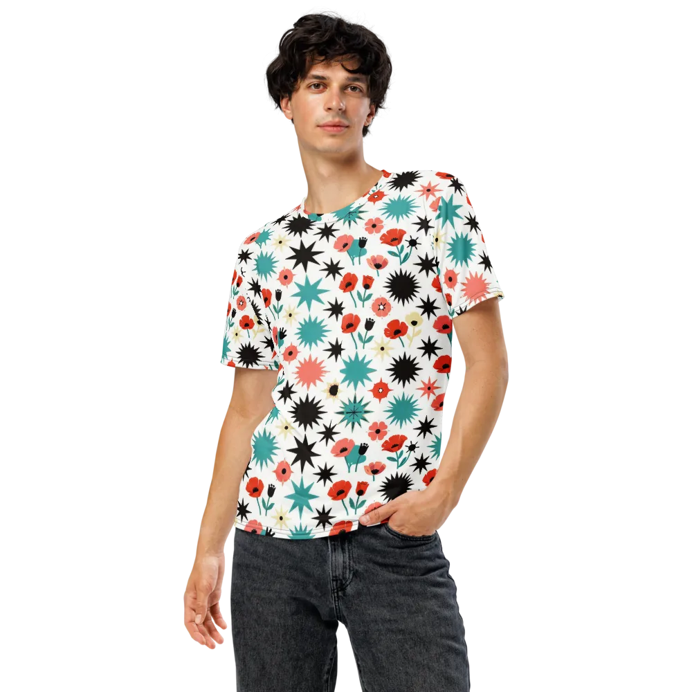 Poppy Starburst on Men's Crew Neck T-Shirt — Front