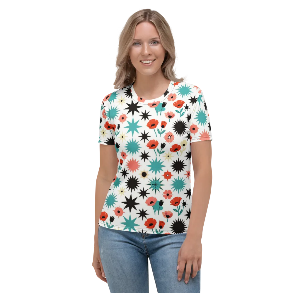 Poppy Starburst on Women's Crew Neck T-Shirt — Front