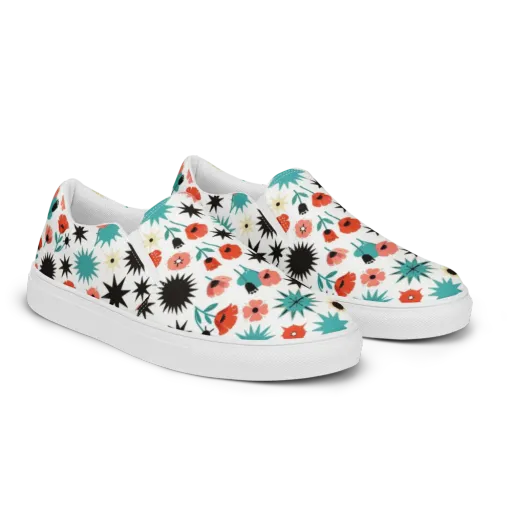 Poppy Starburst on a Men's Slip-On Canvas Shoes