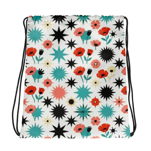 Poppy Starburst on a Drawstring Bag