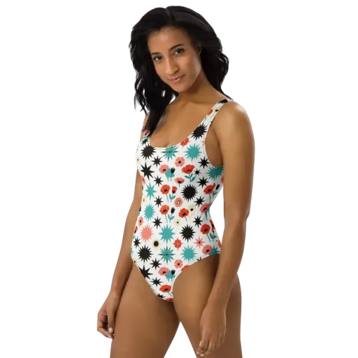 Poppy Starburst on a One-Piece Swimsuit