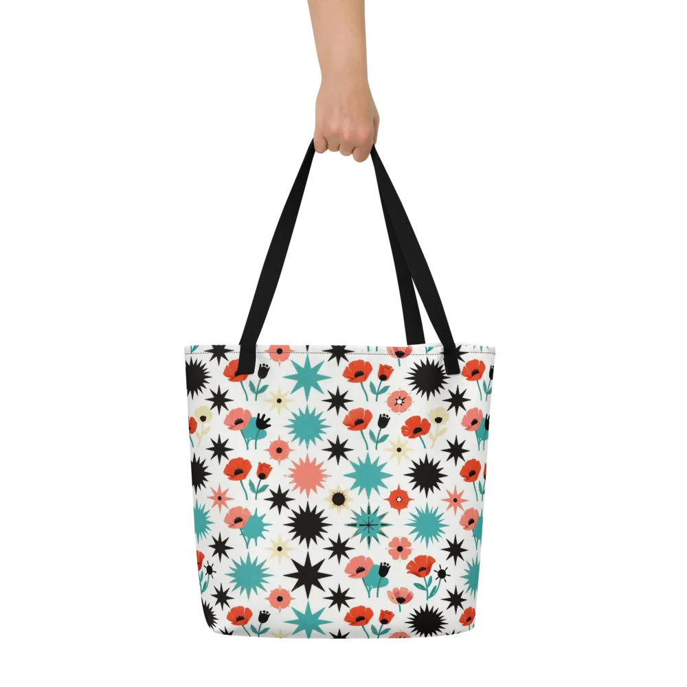 Poppy Starburst on Large Tote Bag W/ Pocket — Front