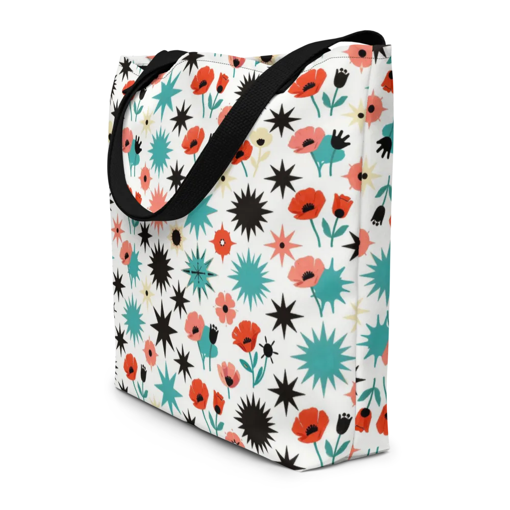 Poppy Starburst on Large Tote Bag W/ Pocket — Front