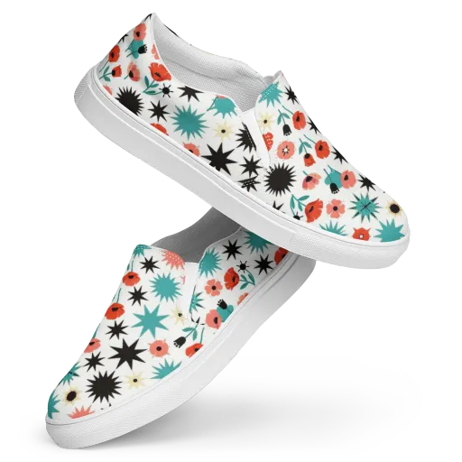 Poppy Starburst on a Women's Slip-On Canvas Shoes