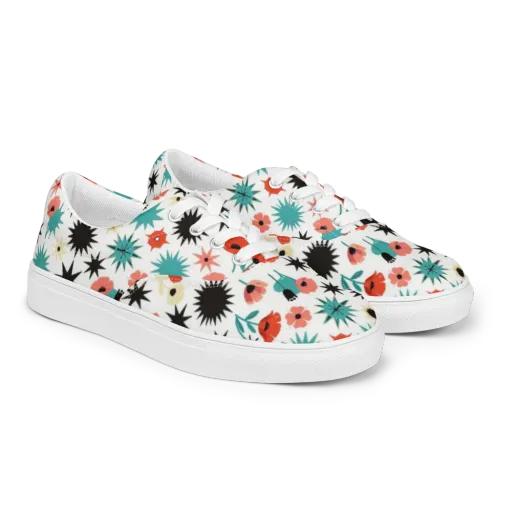 Poppy Starburst on a Men's Lace-Up Canvas Shoes