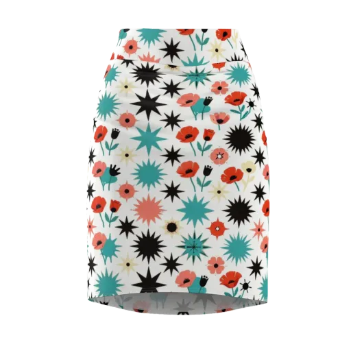 Poppy Starburst on a Pencil Skirt