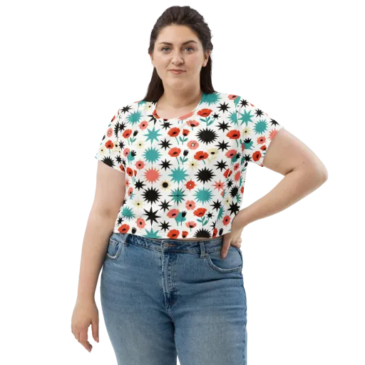 Poppy Starburst on a Crop Tee