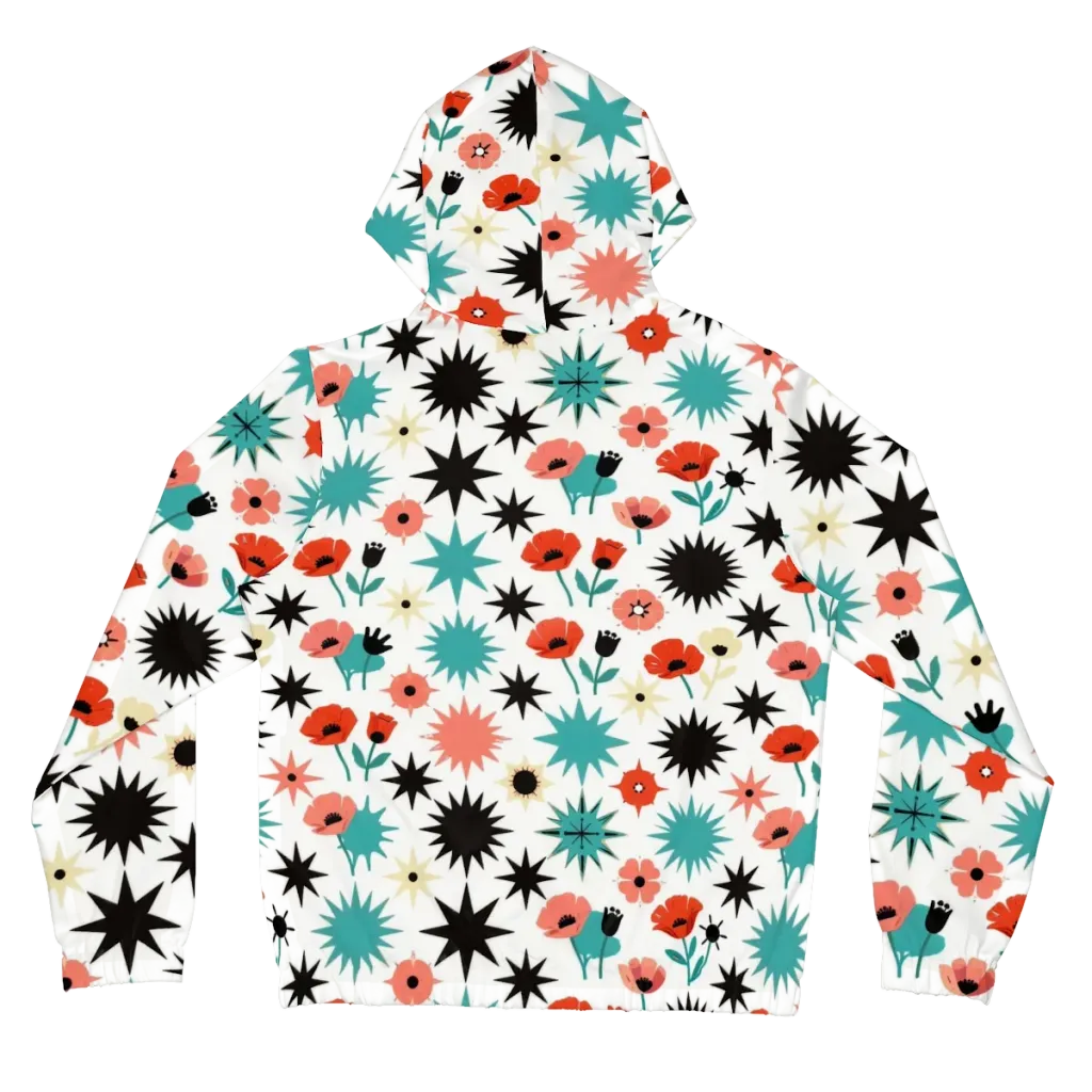 Poppy Starburst on Women's Full-Zip Hoodie — Back