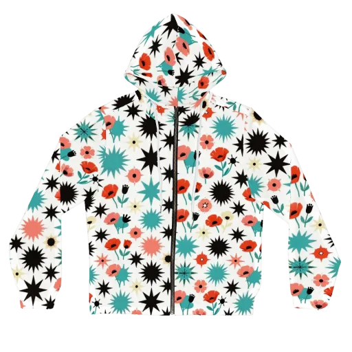 Poppy Starburst on a Women's Full-Zip Hoodie