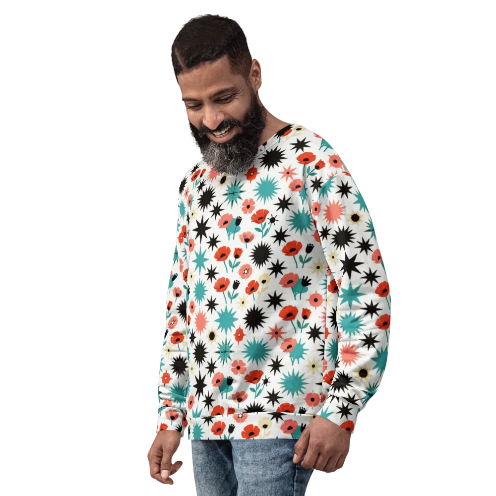 Poppy Starburst on Sweatshirt — Left Front