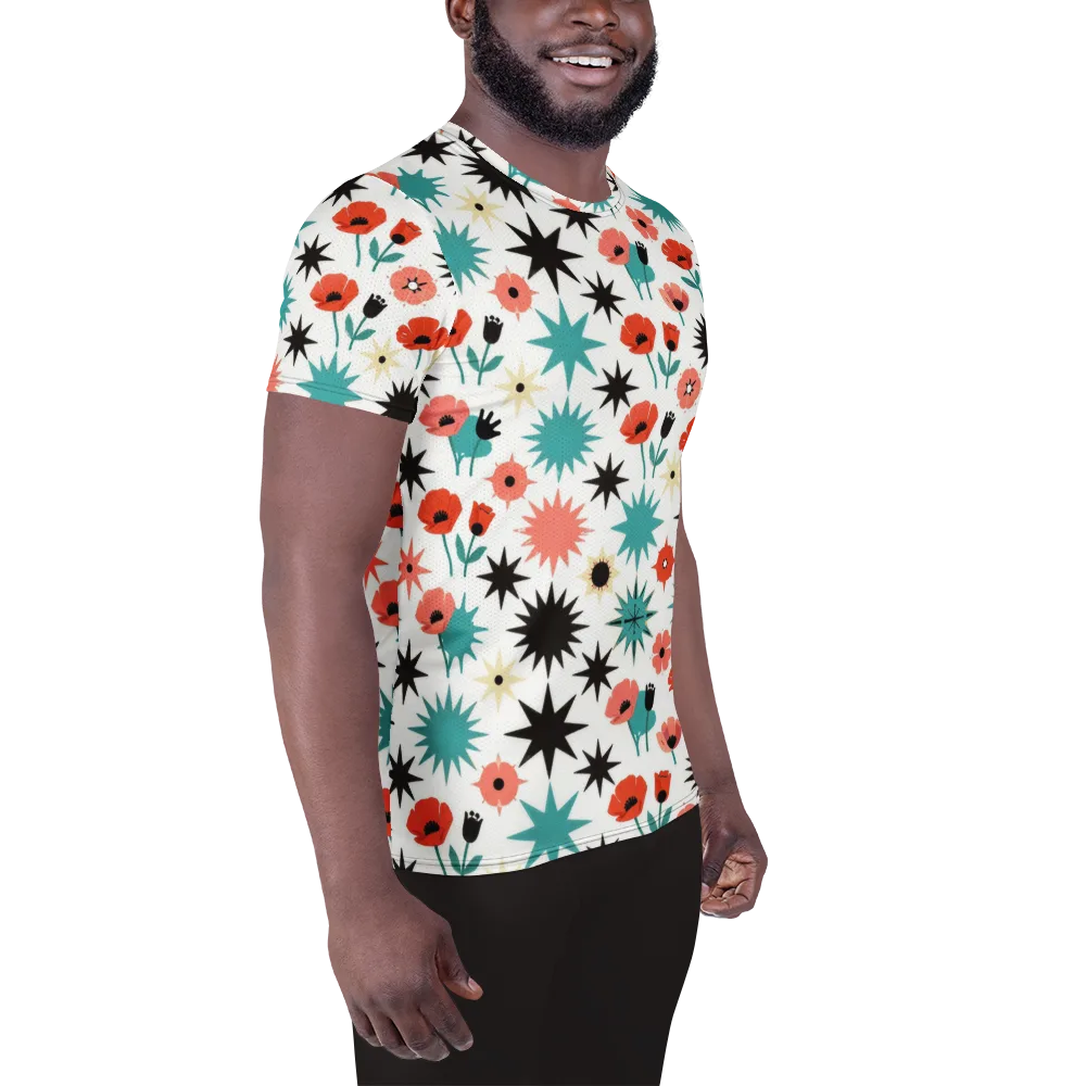 Poppy Starburst on Men's Athletic T-Shirt — Right