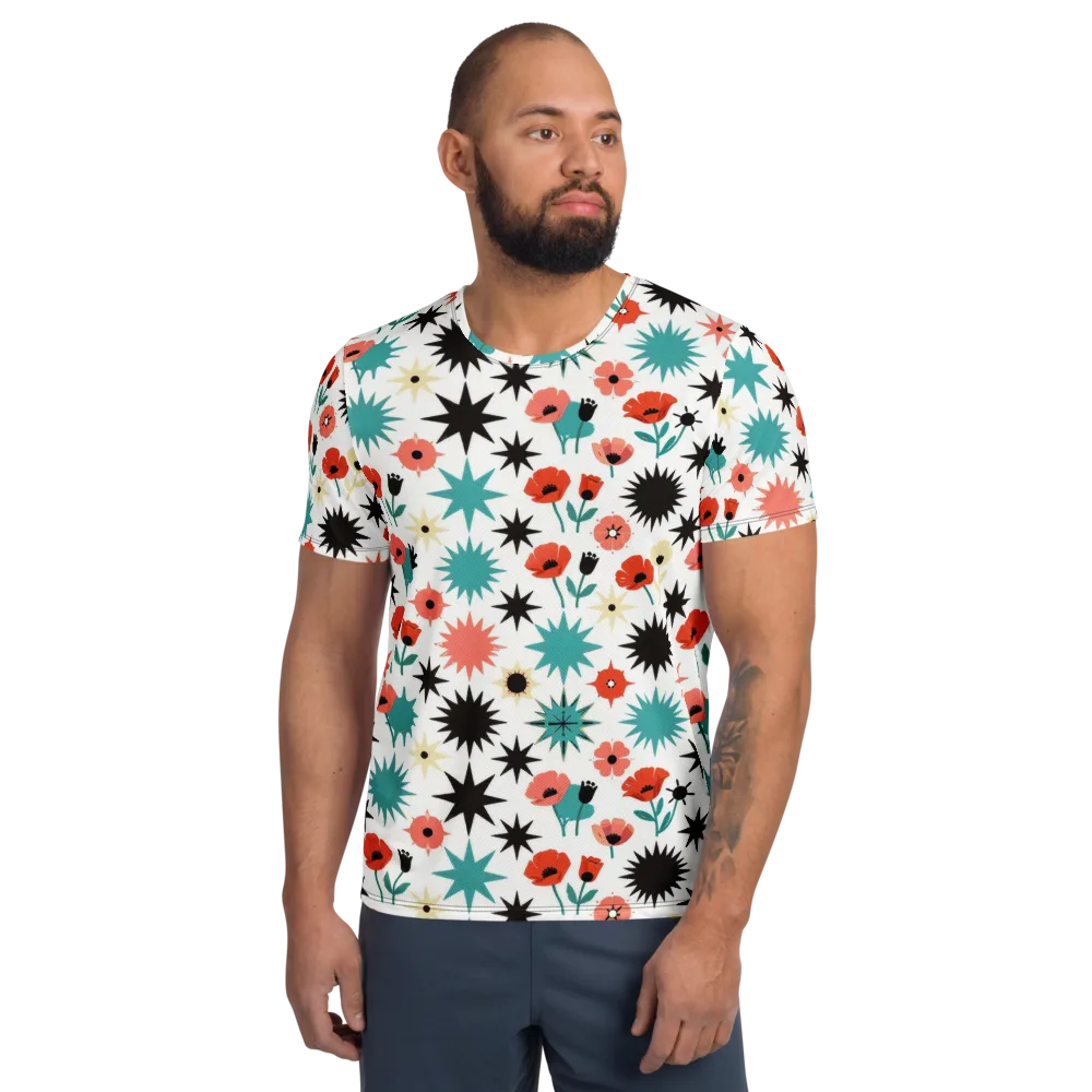 Poppy Starburst on Men's Athletic T-Shirt — Front