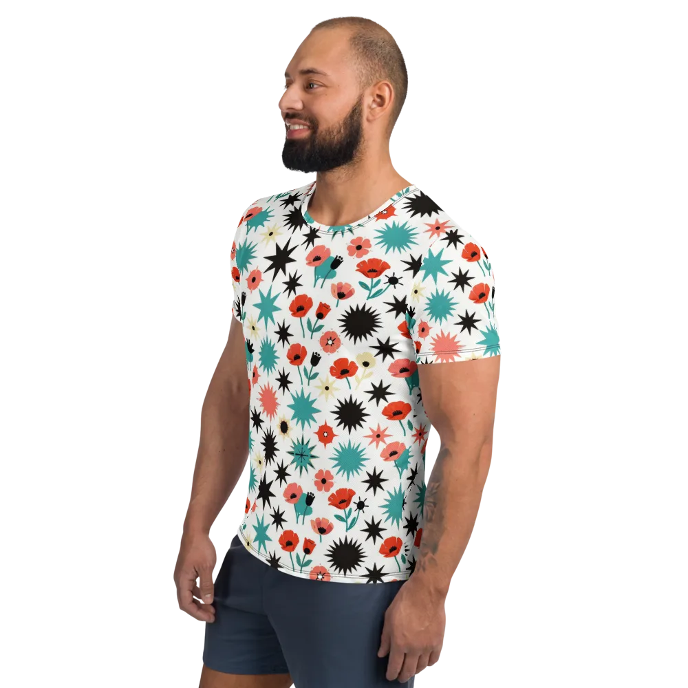 Poppy Starburst on Men's Athletic T-Shirt — Left