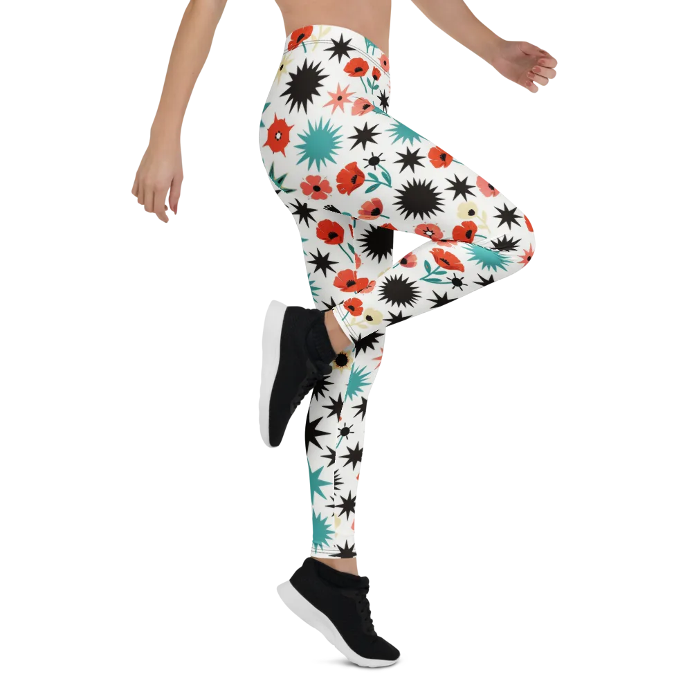 Poppy Starburst on Leggings — Right