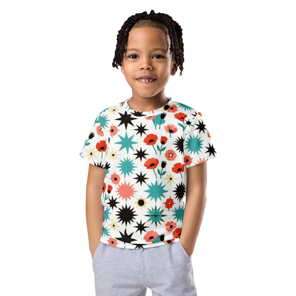 Poppy Starburst on Kids Crew Neck T-Shirt — Front