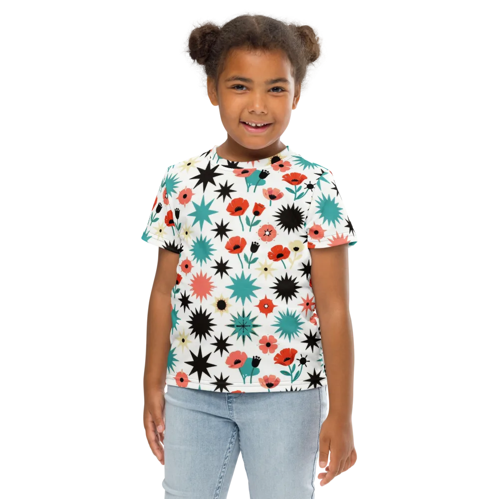 Poppy Starburst on Kids Crew Neck T-Shirt — Front