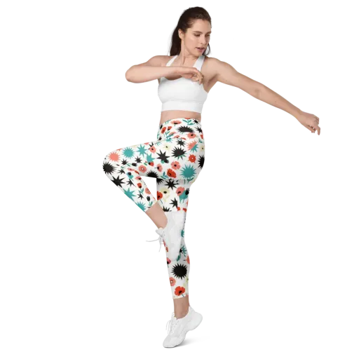 Poppy Starburst on a Leggings with Pockets