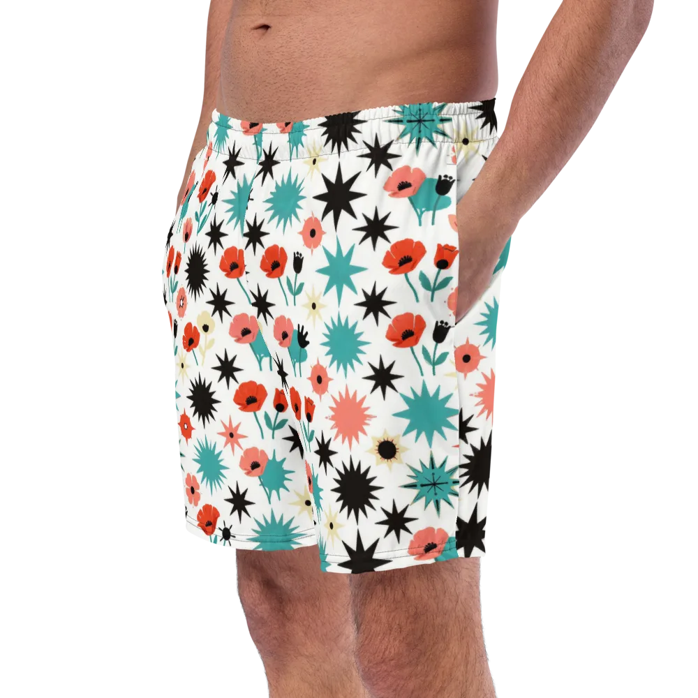 Poppy Starburst on Swim Trunks — Left Front