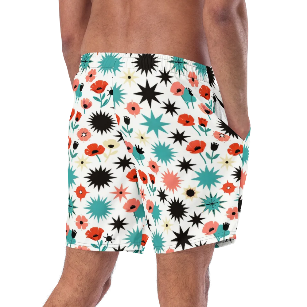 Poppy Starburst on Swim Trunks — Right Back