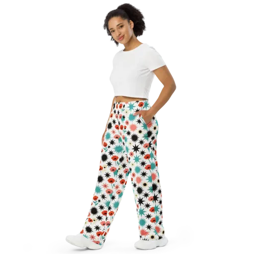 Poppy Starburst on a Wide-Leg Pants