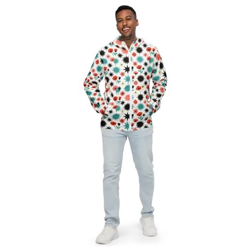 Poppy Starburst on a Men's Windbreaker