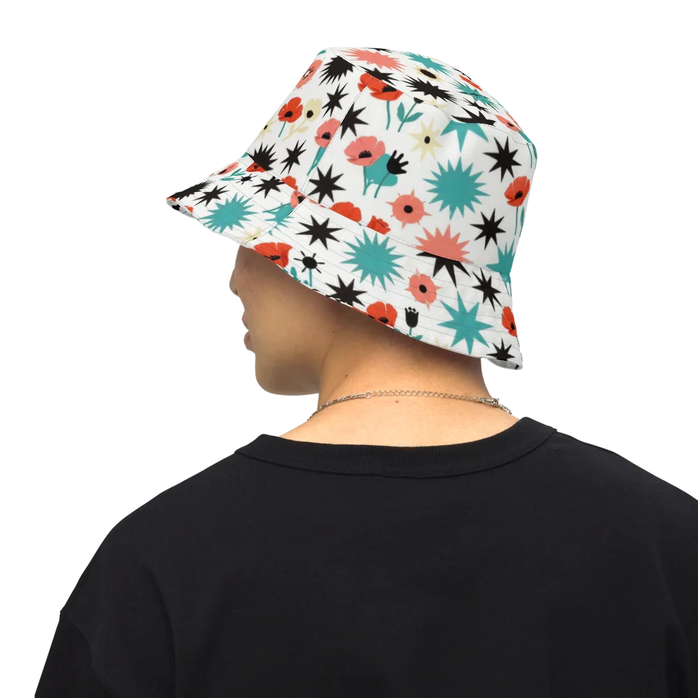 Poppy Starburst on Reversible Bucket Hat — Back Inside