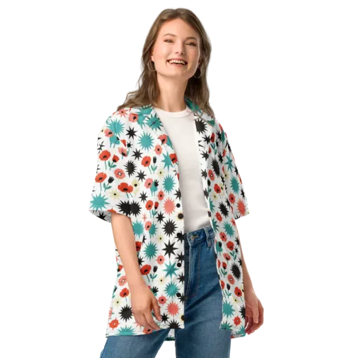 Poppy Starburst on a Button Shirt
