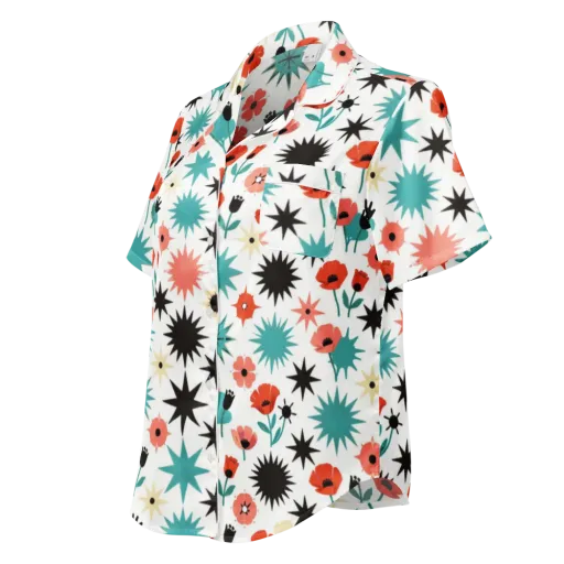 Poppy Starburst on a Women's Short Sleeve Pajama Top