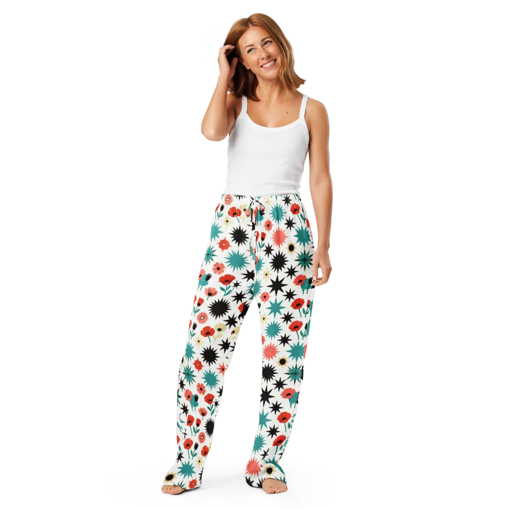 Poppy Starburst on Women's Pajama Pants — Front
