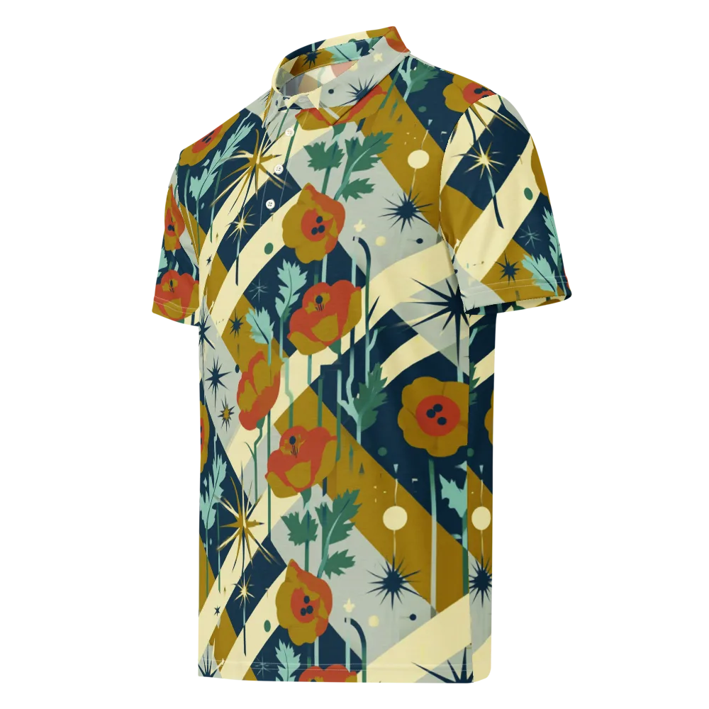 Marigold Signal on Men's Slim Fit Polo Shirt — Left Front